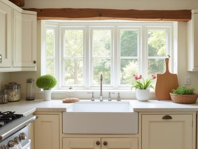 Luftig klassisk kjøkken med lyse farger og tidløst uttrykk